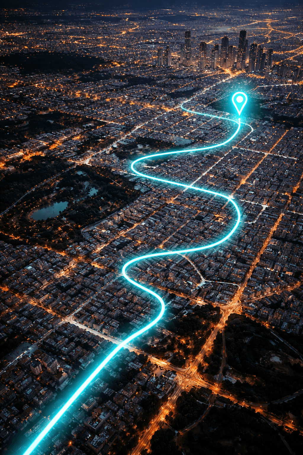 Aerial satellite map